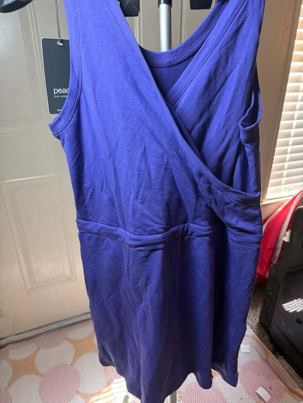 Peach Helios Dress Deep Violet Size S Sleeveless Bamboo Eco-Friendly Wrap - Picture 3 of 5